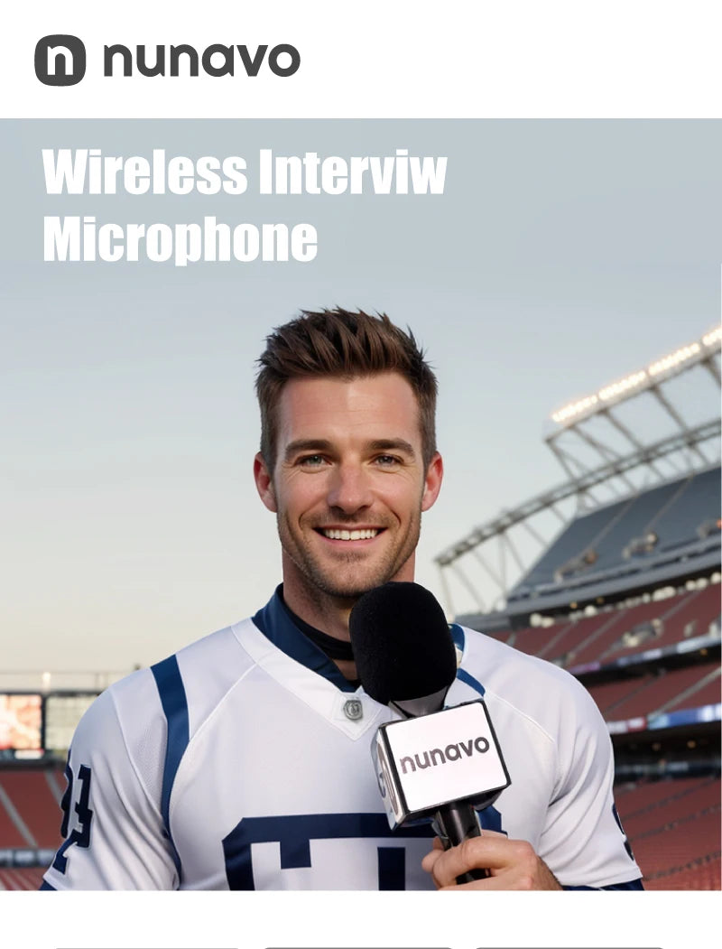 Wireless Interview Mic Professional Handheld reporter Microphone for iPhone Smartphone content creator Broadcast iOS Android mic