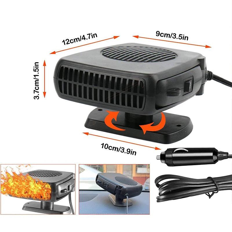 Car Portable 2 in 1 Ceramic Heating Cooling Heater Fan Defroster Demister Car Demister Car Fan Ceramic Heater