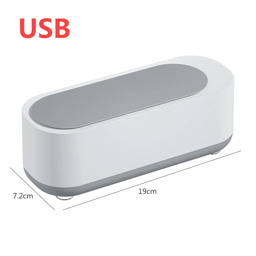 Ultrasonic Cleaning Machine Jewelry Eyeglasses Watches Cleaner USB Rechargeable Cleaning for Pacifier Makeup Tool Eyeglasses