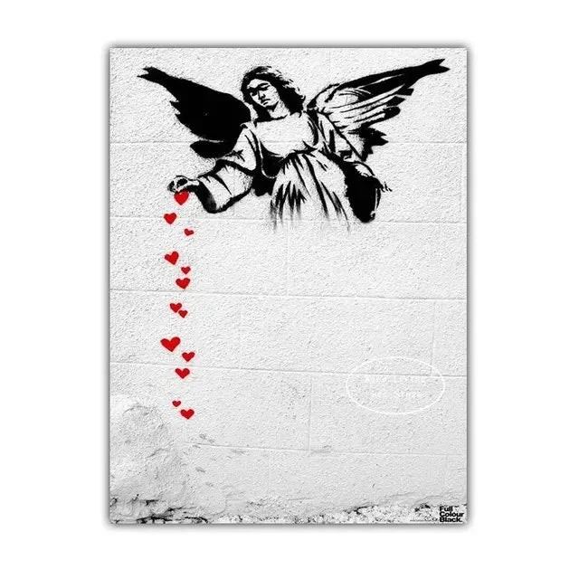Classic Retro Wall Art Banksy Street Graffiti HD Canvas Print Poster Home Living Room Bedroom Decorative Painting