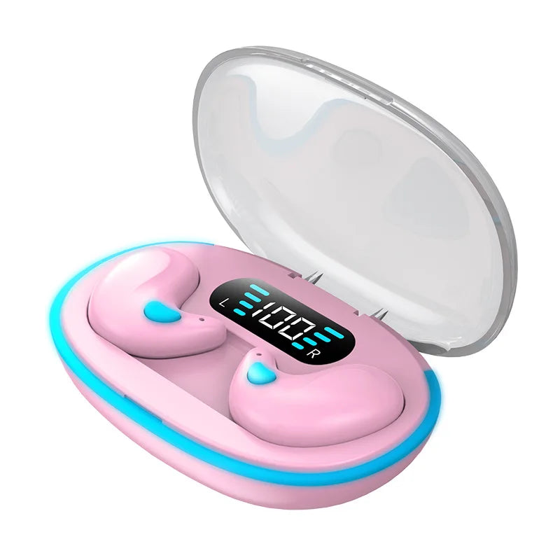 X55 Mini Earphone Stereo Hidden Headsets with Mic HD Call Waterproof Sleeping Earbuds Wireless Mini Headphones TWS Bluetooth