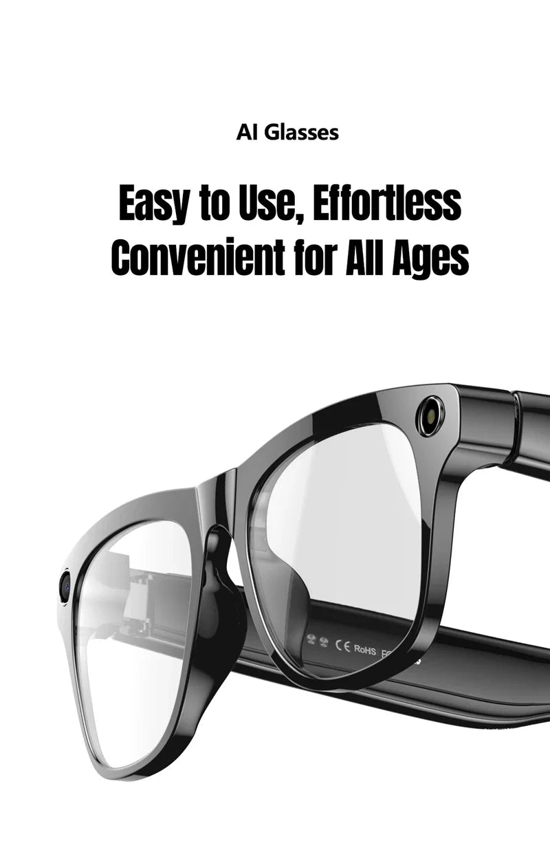AI Smart Glasses 8K HD Photochromic Multifunction Translate Camera Glasse Bluetooth Calling Voice Assistant Music Player