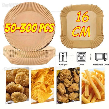 Air Fryer Disposable Paper Air Fryer Accessories Square Round Oil-proof Liner Non-Stick Mat for Kitchen Oven Baking