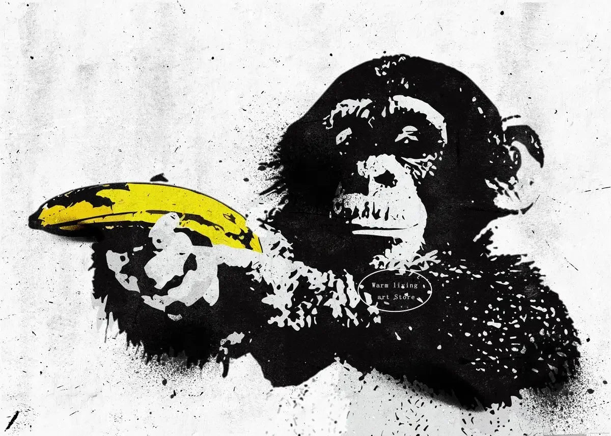 Classic Retro Wall Art Banksy Street Graffiti HD Canvas Print Poster Home Living Room Bedroom Decorative Painting