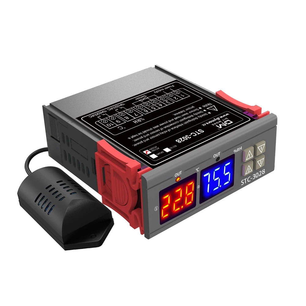 STC-3028 Wired Temperature Controller Digital Thermostat Controller Temperature And Humidity Controller Sensor AC 220V DC12V 24V