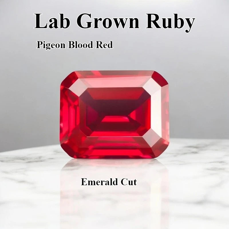 Lab Grown Ruby Various Shape Pigeon Blood Red Charms Gemstone for DIY Jewelry Making Materials Selectable Certificate
