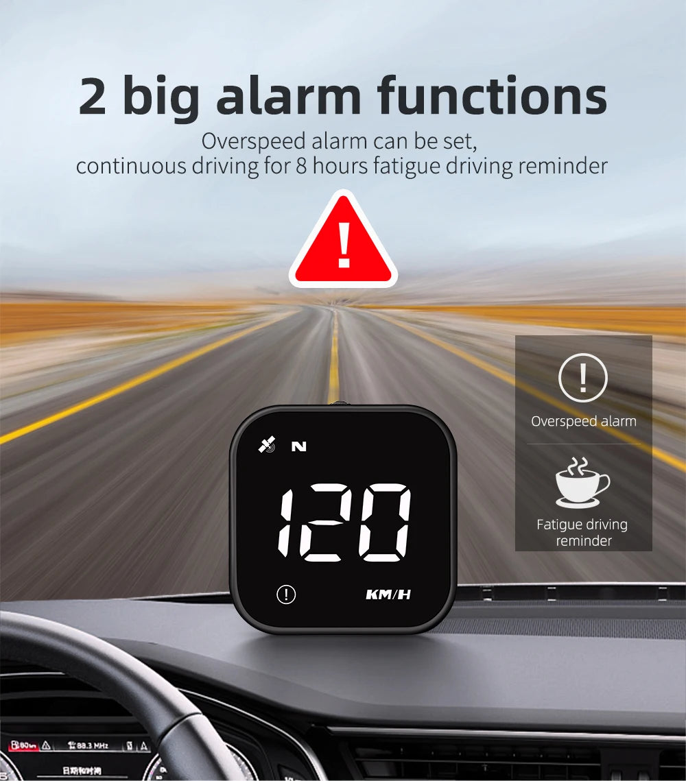 G4S GPS Smart Car LED Multifunctional Head Up Display For HUD GPS Speed MPH KMH Time Compass Speedometer With Overspeed Alarm