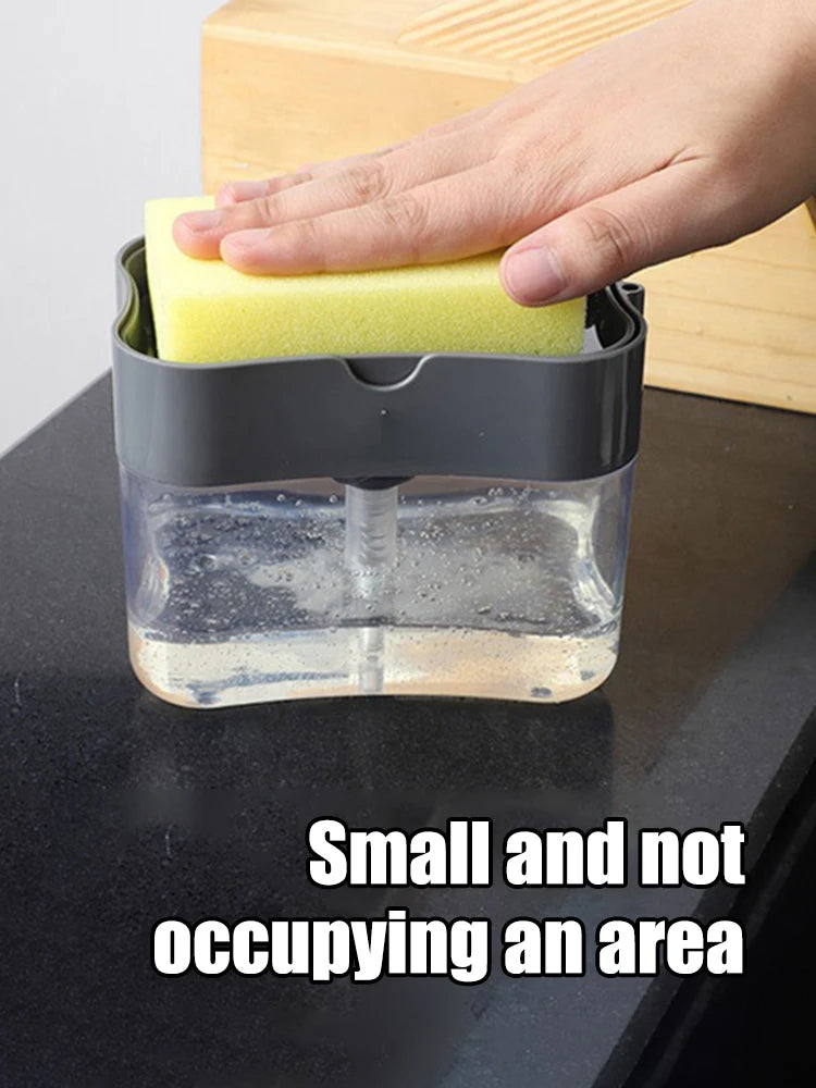 Washing Detergent Press Cleaning Pot Brush Kitchen Style Automatic Liquid Dispenser Dishwashing Brush Pot Tool Soap Dispenser