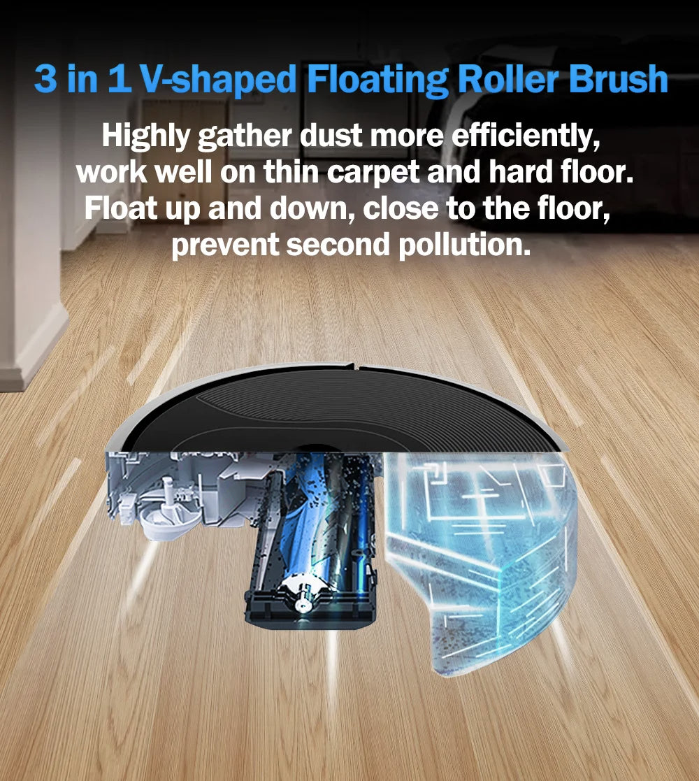 Robot Vacuum Cleaner ABIR X6 ,Visual Navigation,APP Virtual Barrier,6000PA Suction,Smart Home Mop,Floor Carpet Washing Tool