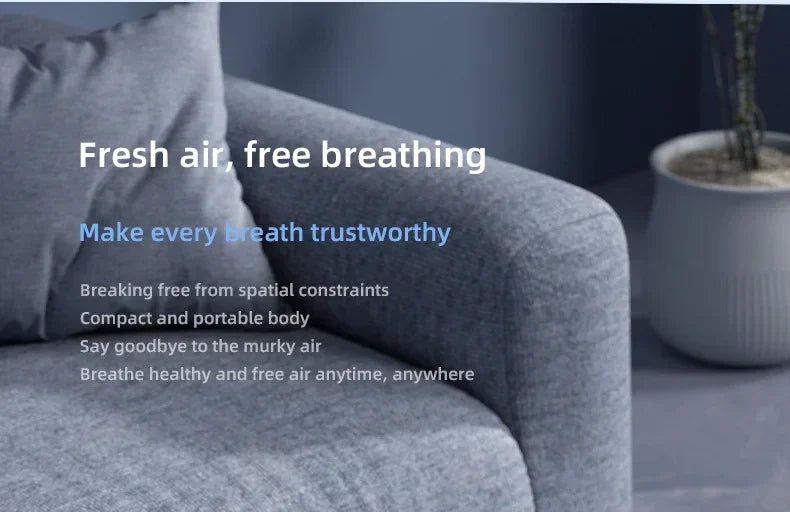 TINSOL New Mini Air Purifier HEPA Filter uses negative ion technology to eliminate formaldehyde odors smoke and dust particles