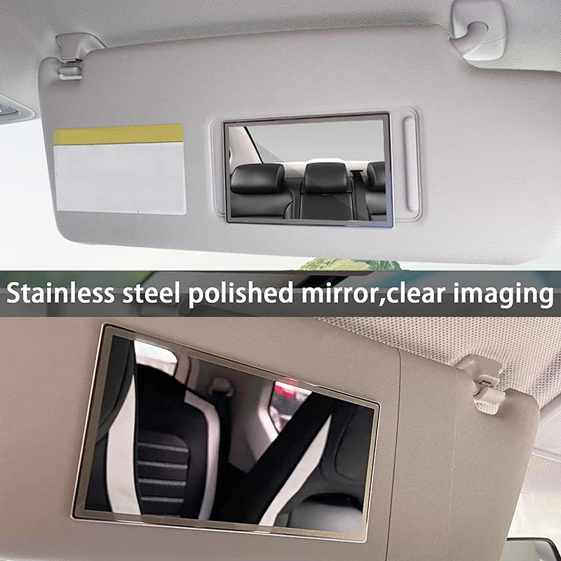Car Makeup Mirror Car Stainless Steel Portable Auto Sun-Shading Visor HD Mirrors Car Interior Mirror Universal Car-styling