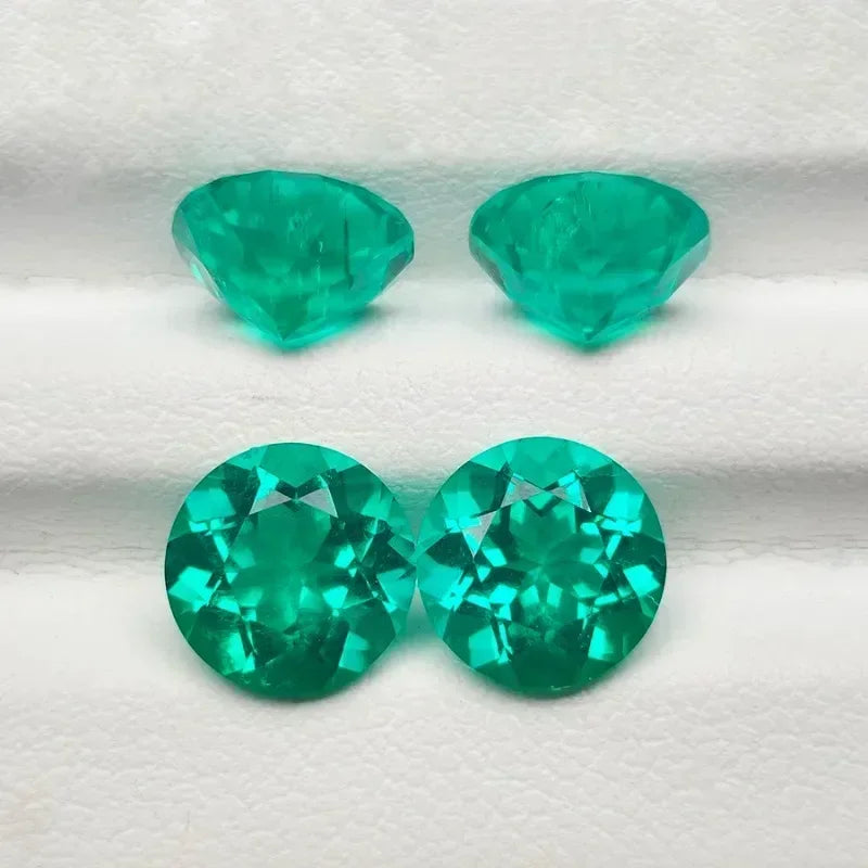 Lab Grown Columbia Emerald Round Shape Hand-cut Gemstone VVS1 for Jewelry Rings Earrings Making Selectable Certificate
