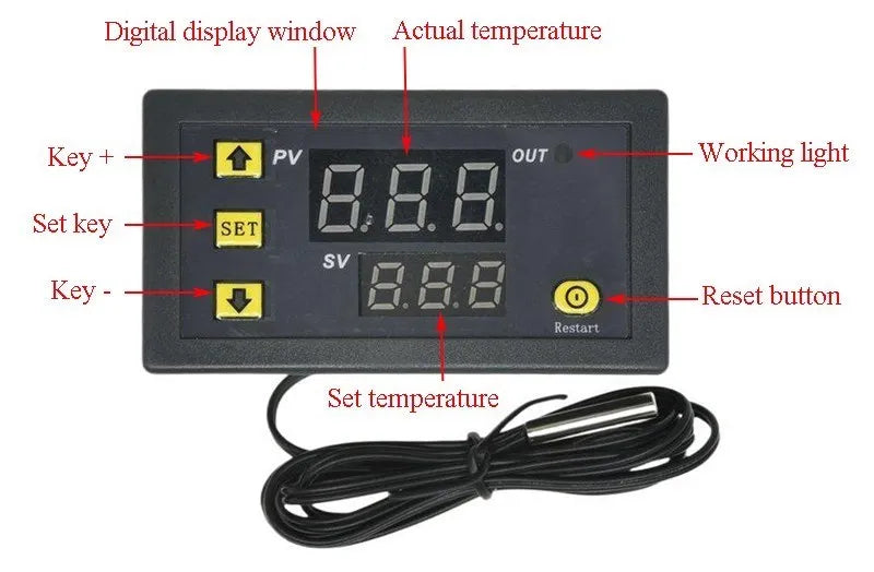 W3230 Digital Temperature 12V 24V 220V Thermostat Regulator Heating Cooling Control Thermoregulator