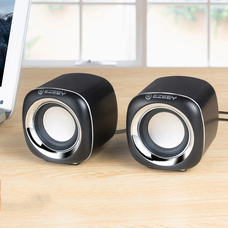 Hifi Mini Desktop Wired USB Computer Dual Speaker for Laptop PC Suround Stereo Subwoofer AUX Playback Mega Bass Loudspeaker