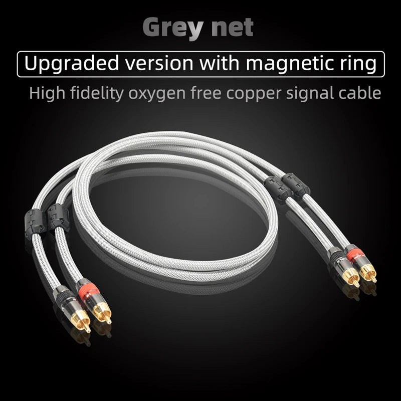 Hi-Fi Fine RCA Cable High Quality 4N OFC HIFI 2RCA-2RCA Male to Male Audio Cablemain core independent shielding One pair