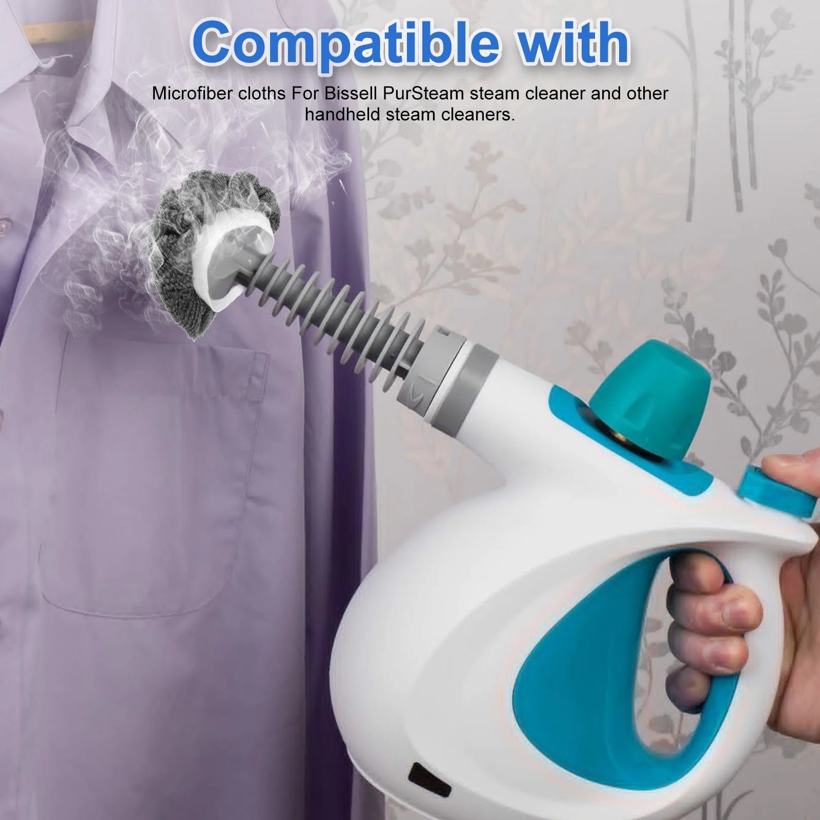 16Pcs Steam Mop Pads Microfibre Steam Cleaner Replacement Pads Reusable Steam Cloth Accessories Compatible with Multiple Mop