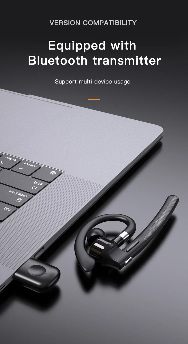 Bluetooth Earphones 5.4 Headphones Stereo Handsfree Noise Canceling Wireless Business Headset With ENC Mic For All Smart Phones