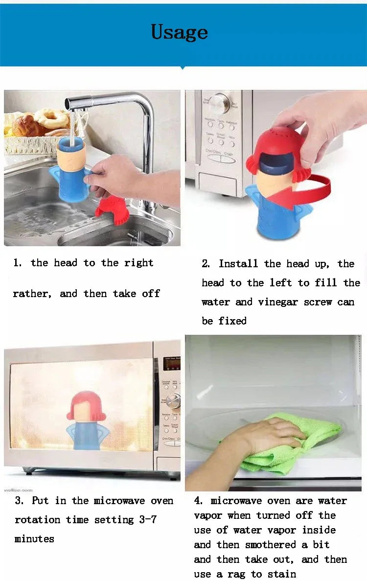 1pcMicrowave Oven Cleaner Easy Cleaning Microwave Oven Steam Cleaner Kitchen Appliances Refrigerator Cleaning  cleaning supplies