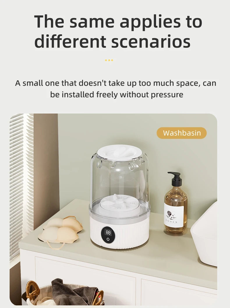 Mini Washing Machine Household Electric Washing Cup Underwear Socks Small Wireless Charging Washing Machine