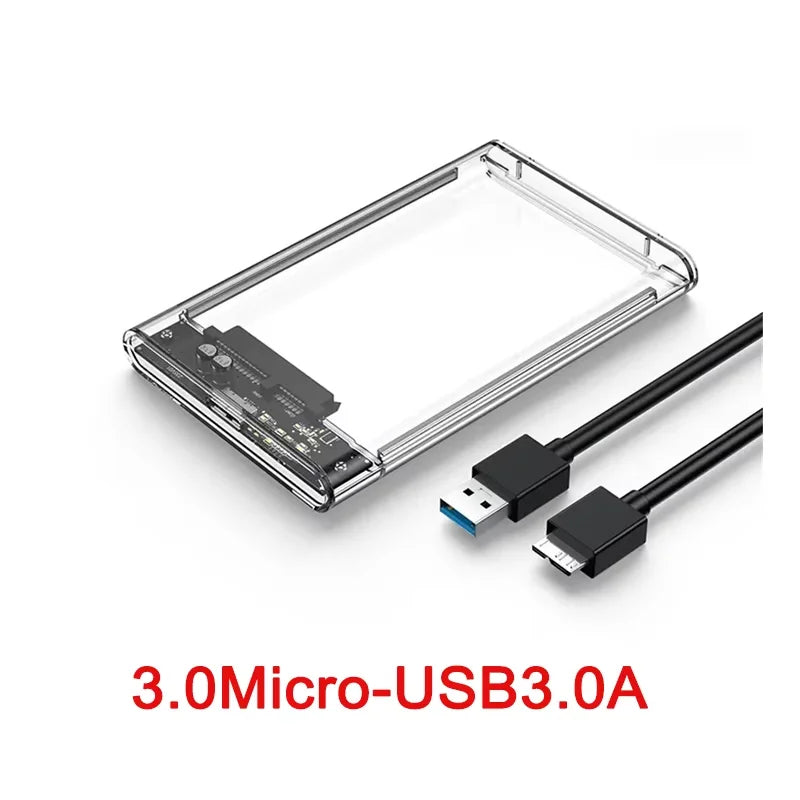 Smart Display HDD Case 2.5 Inch Transparent HDD Enclosure SATA to USB 3.0 External Shell SATA HDD SSD Storage Case for Laptop PC