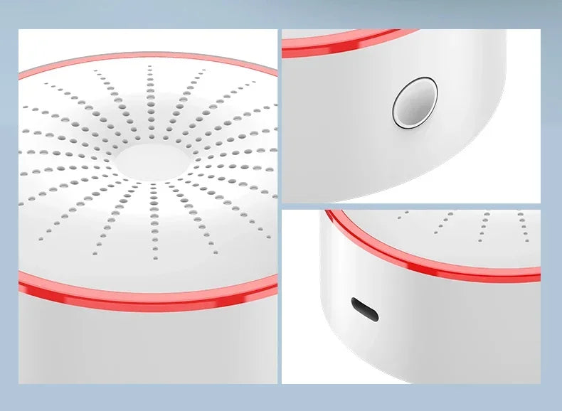Tuya WiFi Zigbee Smart Siren Alarm 100db Speaker Sound & Light Alert Detector App Control Works With Alexa For Home Security