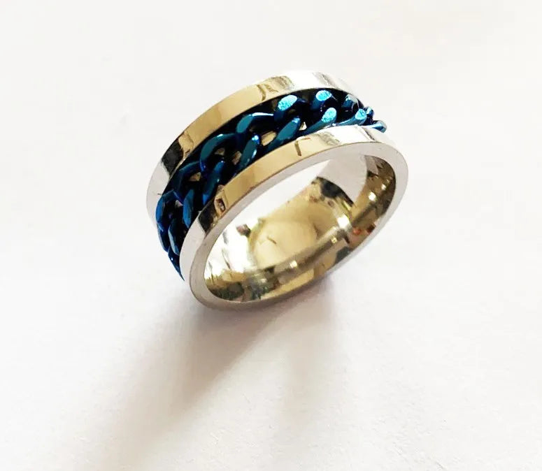 Titanium Steel Rotatable Chain Rings for Women Men Spinner Ring Multifunctional Chain Ring Men Bottle Opener Ring Jewelry Gifts
