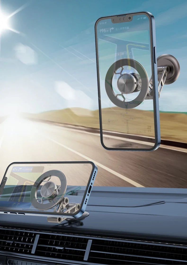 Metal Magnetic Car Phone Bracket with 360° Degree Rotating Accessory Foldable Ventilated Magnet Gps Cars Accessories for Phones