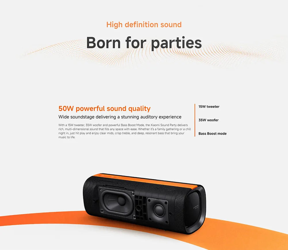 Xiaomi Sound Party TWS Stereo Speaker Global Version IP67 Waterproof Bluetooth 5.4 Harman AudioEFX Combo 50W Portable Speaker