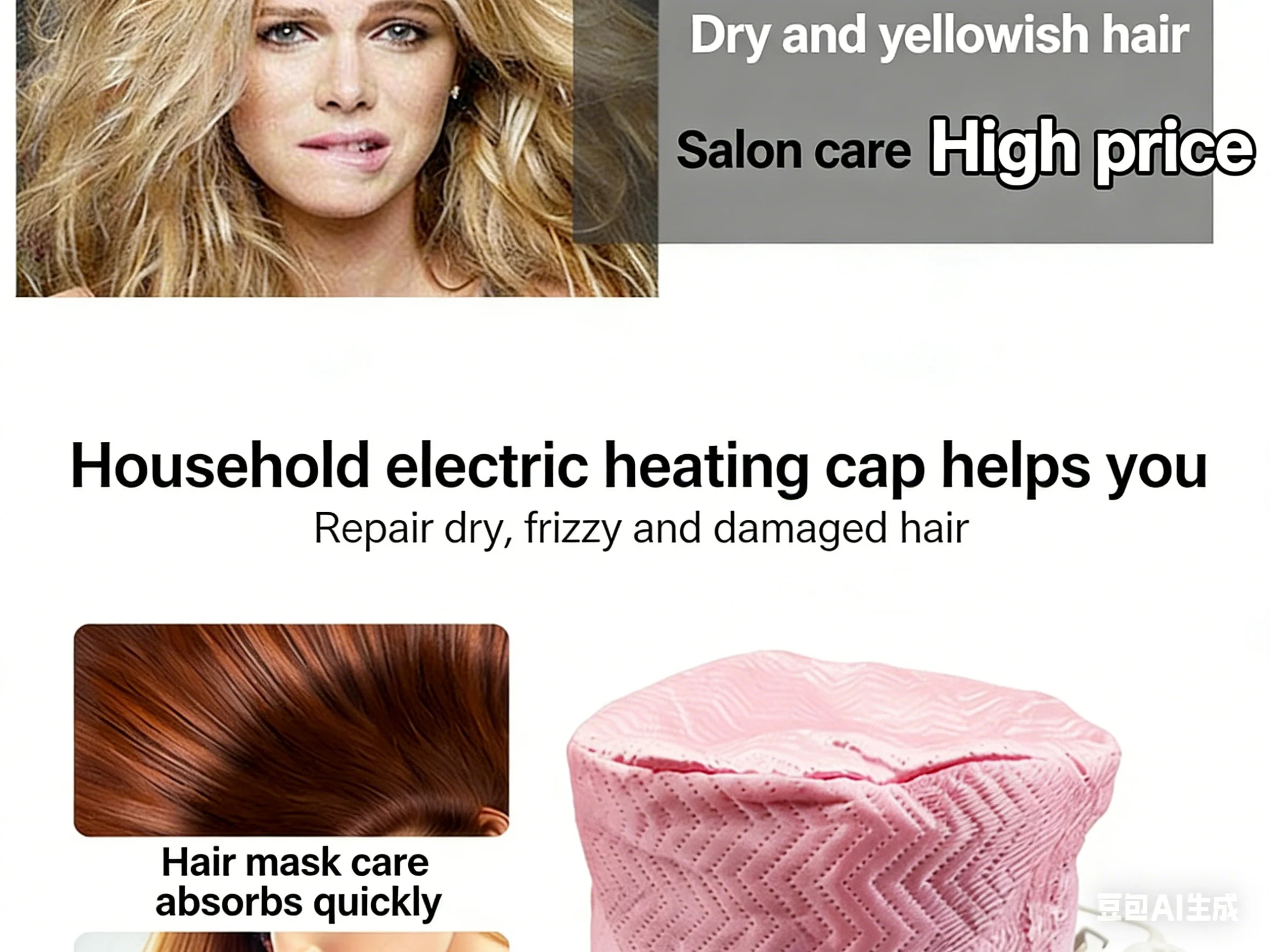 Hair Steamer Cap Electric Hair Heating Cap Thermal Treatment Hat Waterproof Self-heating Hat SPA Nourishing Hair Styling Care