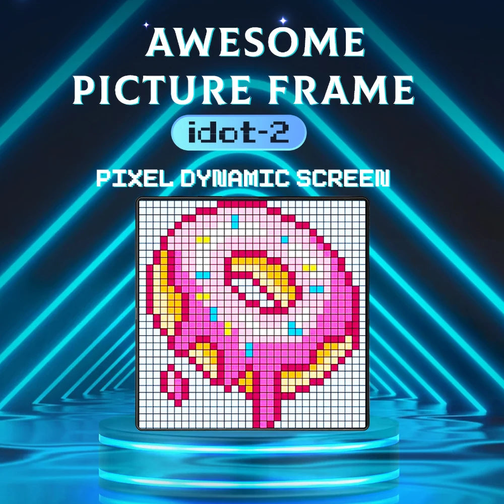 64x64 Pixel Screen Smart LED Pixel Display with APP Control Programmable Night Light DIY Options Animation For Home Bedroom Bar