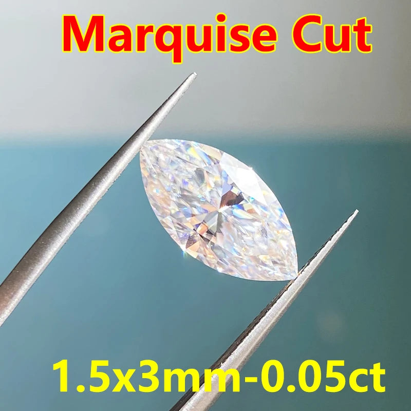 DJMAX 0.05-30ct Rare Marquise Cut Moissanite Loose Stone D Color VVS1 Super White Certified Marquise Moissanite Diamond