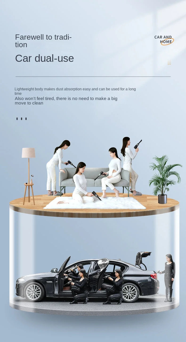 Combination Vacuum Cleaner USB Charging Car Household Vacuum Cleaner Small Car with Fully Automatic High Power Powerful Cleaning