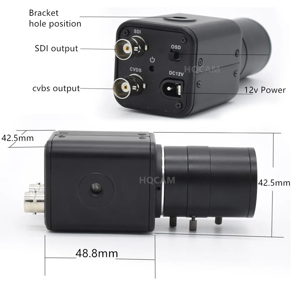 CCTV Industrial Live 3G-SDI 1/2 2.0MP 1080P 1080i 60fps/50fps 30fps Lens 2.8-12mm Security Box SDI Camera Medical Live Concert