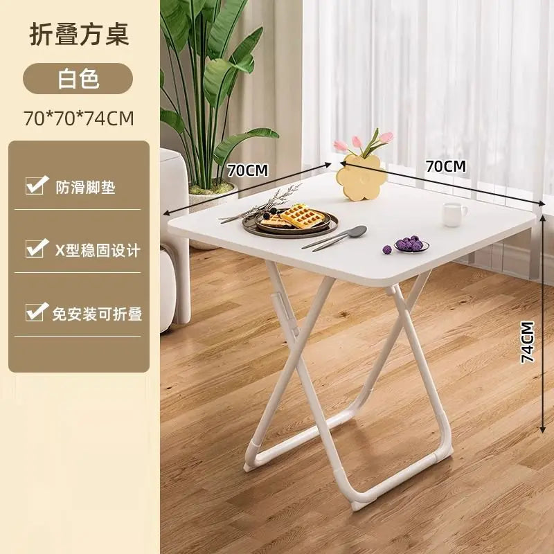 Folding Dining Table Household Small Apartment Eating Square Table Balcony Portable Dining Table Simple