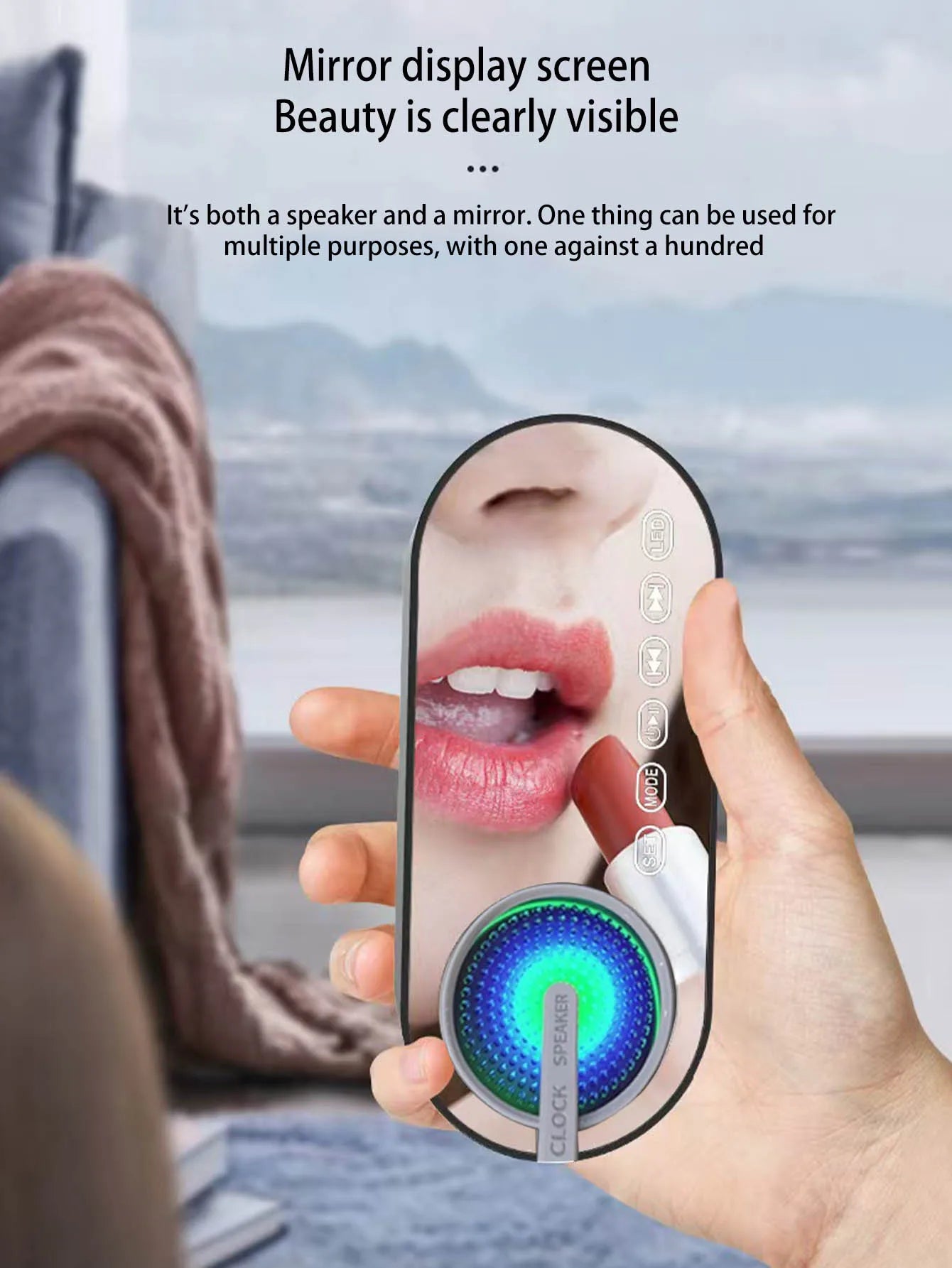 Wireless Bluetooth speaker, mini design with multiple functions as a clock, outdoor version subwoofer is powerful