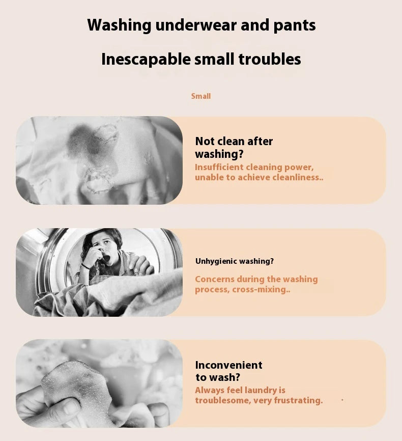 Mini turbo washing machine 3L fully automatic small USB charging portable sock and underwear specific washing machine.
