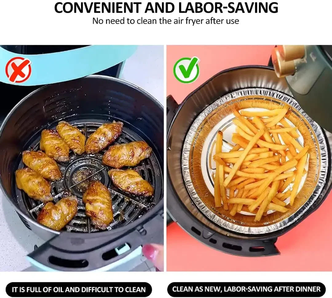 Air Fryer Aluminum Foil Pan Kitchen Supplies Food Containers Square Oven BBQ Tray Oil-proof Non-stick Kitchen Baking Tools