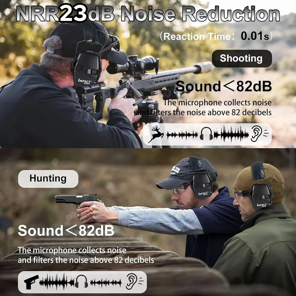 Electronic Shooting Headset Headphones for Hearing Protection Ear Protect Noise Reduction Active Hunting Tactical Earmuff