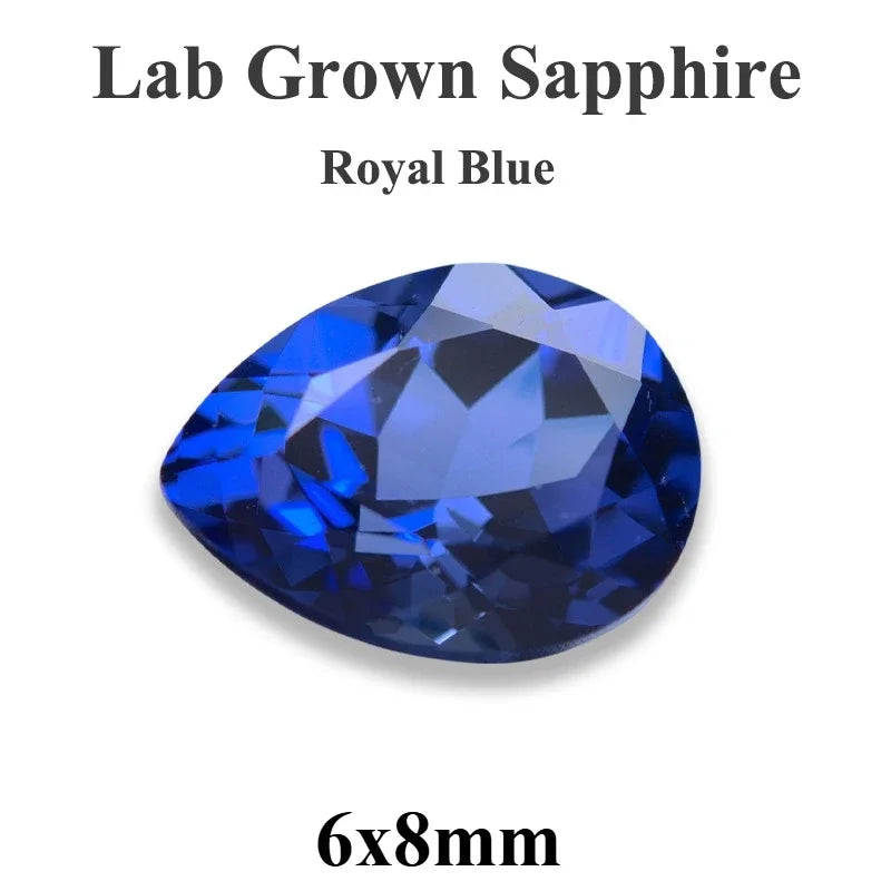 Lab Grown Sapphire Pear Cut Multiple Colors Available VVS1 Gemstone DIY Jewelry Making Materials with Selectable Certificate