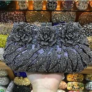 XIYUAN Women's Diamond Handbags Rhinestones Evening Bags Bridal Stones Clutch Purse Lady Clutches Bags Party Wedding Evening Bag