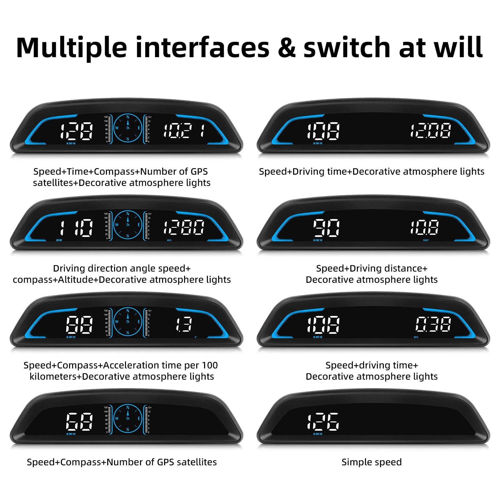 Car OBD/GPS B3 G3 Head Up Display Digital Speedometer Multifunctional HUD Display With Alarm Function Car Auto Accessories