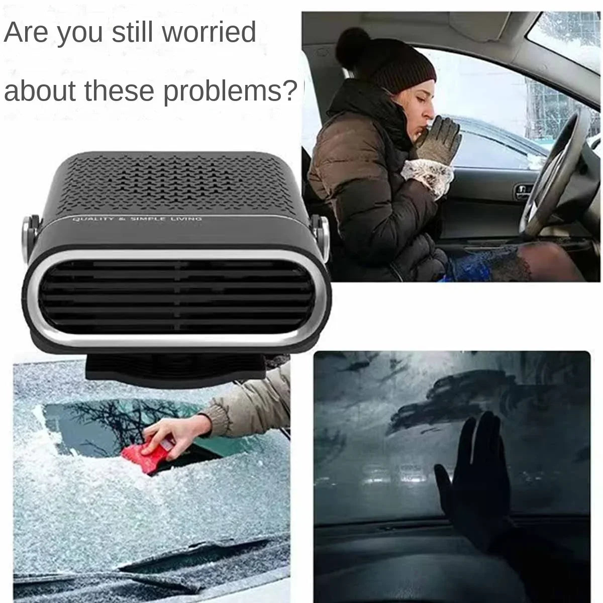 Car Heater Fan 12V/24V Car Heater Electric Cooling Heating Auto Windshield Defroster Defogging Demister Car Anti-Fog Heater