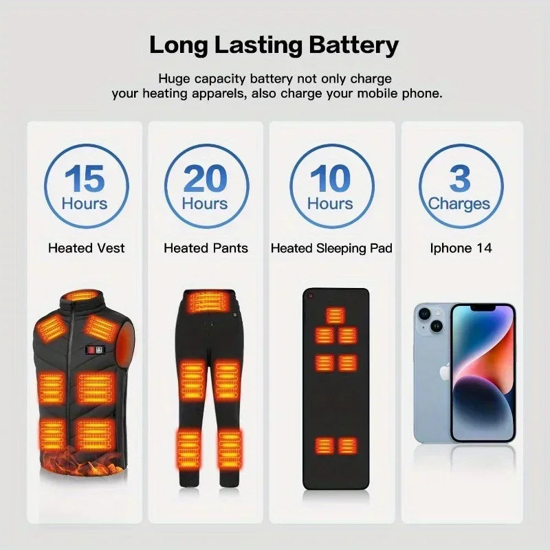 Powerbank 40000mAh Portable Heating Mobile Power Supply for Heating Vest Jacket Gloves Electric Heating Equipment DC Power Bank
