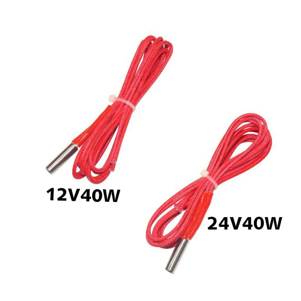 12V/24V 40W Cartridge Heater XH2.54 Thermistor NTC 100K 3950 Wire 1M for Ender 3 CR10 Ender3V2 3D Printer J-Head Hotend