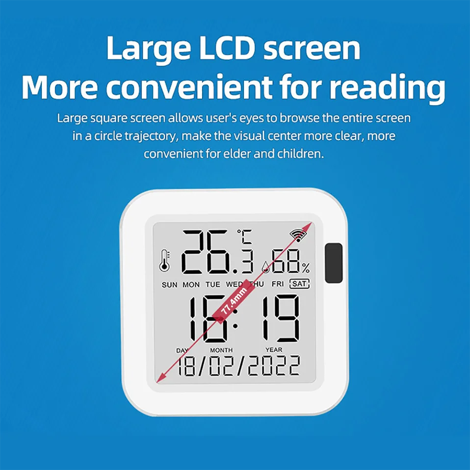 Smart Thermometer hygrometer Tuya WiFi Temperature and Humidity Sensor With Backlight APP Remote Control Work with Tuya Alexa