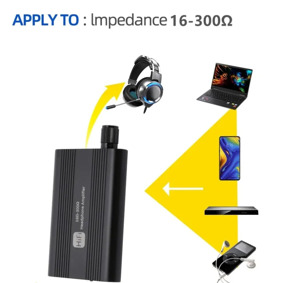 16-300Ω HiFi Headphone Amplifier Mini Audio Amplifier HiFi Stereo Earphone Amp Audio Amp With 3.5mm Jack Cable For Music Player