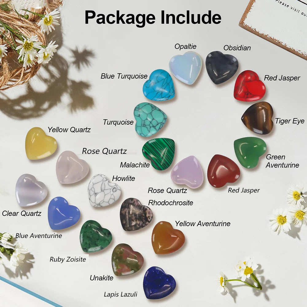 Lots Wholesale Gem Heart Shape LOVE 20MM Natural Crystal Amethyst Agate Bead Healing Reiki Natural Stone Gift Supplies