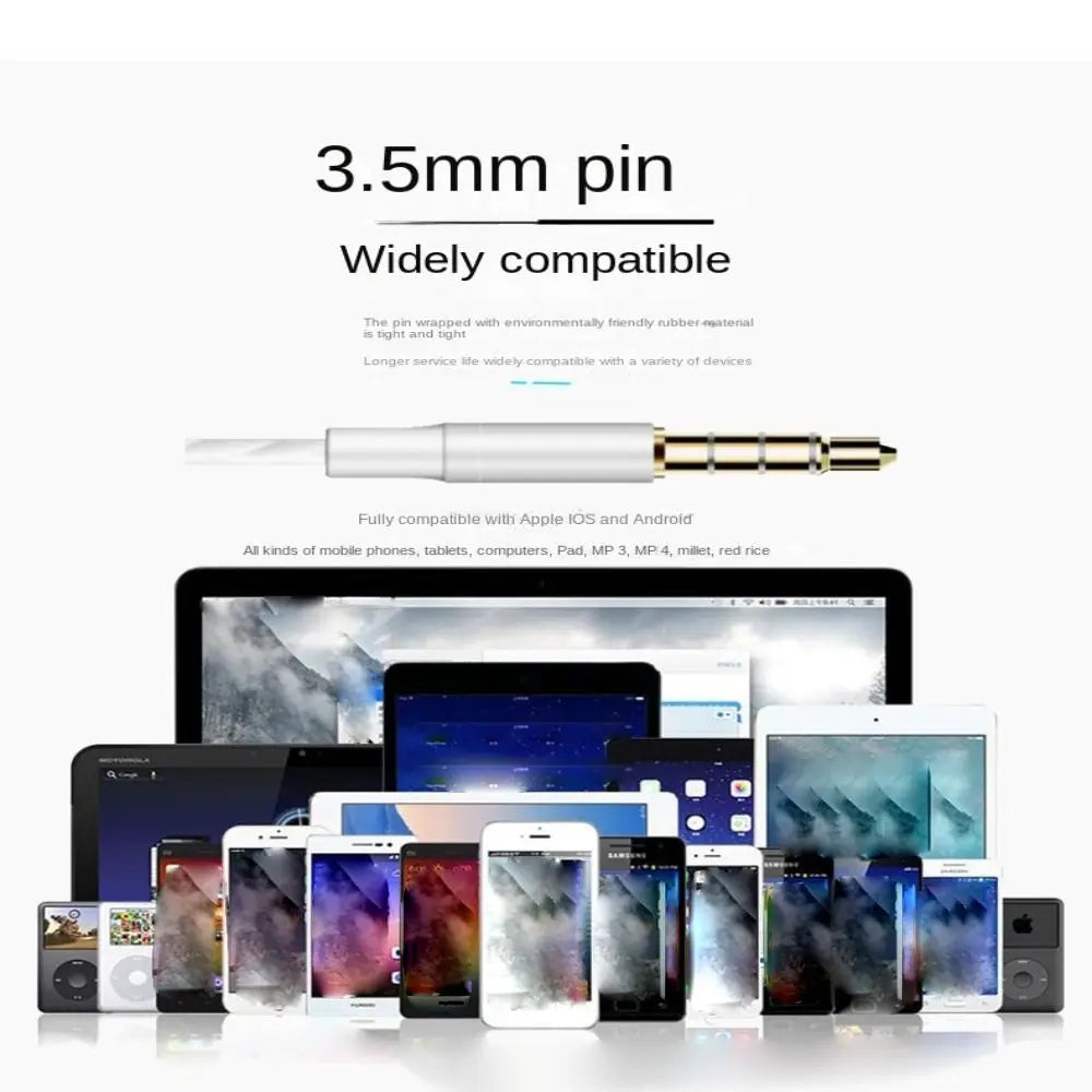 3.5mm Wired Headphones In Ear Headset Wired Earphones with Mic Bass HiFi Stereo Earbuds Sports In-line Control For Phones