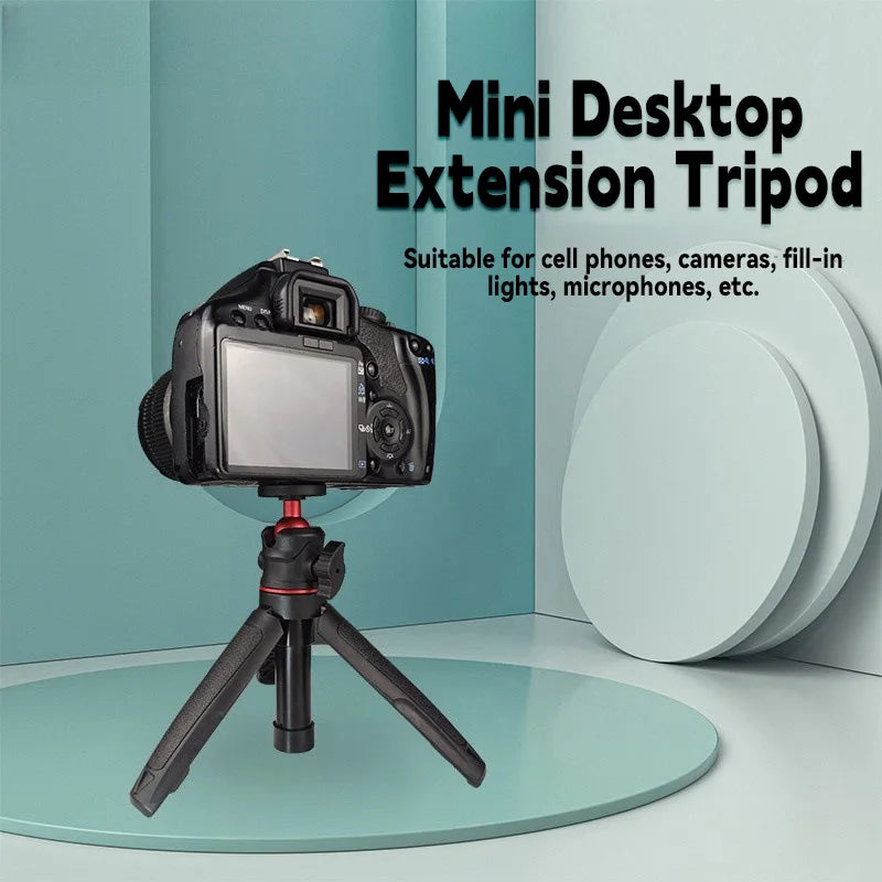 Mini Extendable Desktop Tripod Handheld Photography Bracket Flexible Stand Ballhead 1/4 Inch Screw Mount For GoPro Insta360 DJI