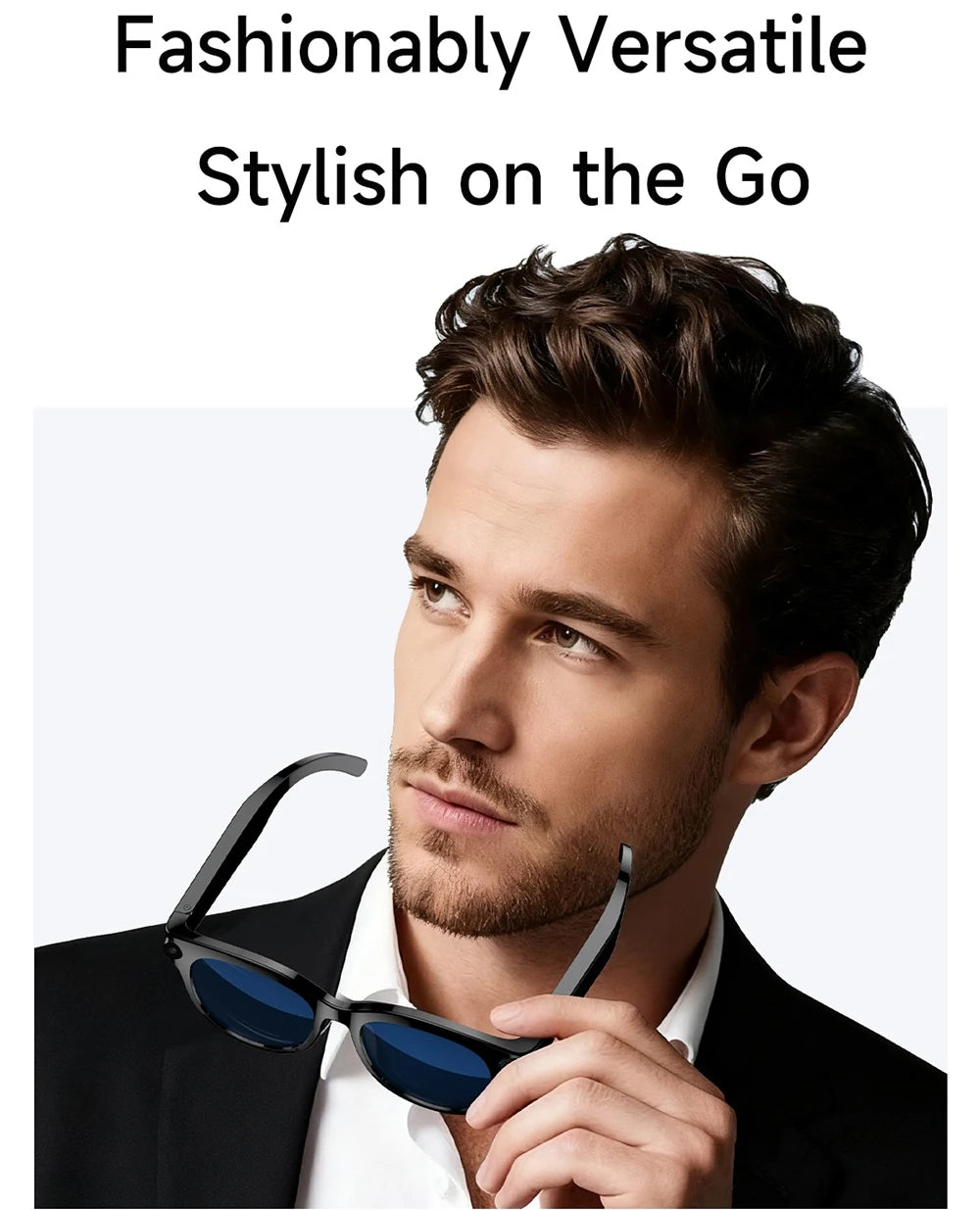 AI Smart Glasses Real-time Translation Dual Camera Bluetooth Call Sunglasses Shoot Audio Video Music Player Multifunctional Men